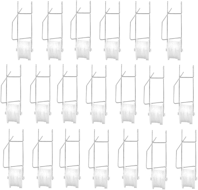 20 Pack Tomato Trellis Roller Hooks with 49.2FT String for Tomato,Plant, Greenhouse,Flower Vine Twine Crop Trellis Kit Plant Roller Hook