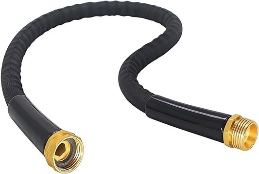 5FT Short Garden Hose – Kink-Free, Non-Expanding, Lightweight, Ideal for Connecting Extensions & Short-Distance Use (Balcony, RV, Bathroom) – Black