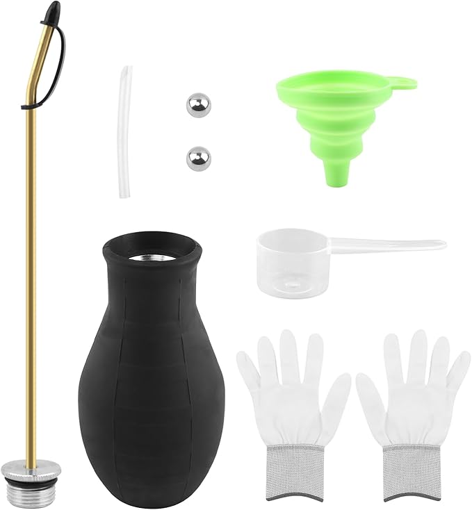 Earth Duster, Powder Sprayer, Garden Duster Applicator Dispenser with 1 Pair of Steel Balls, Bulb Duster Sprayer for Home Organic Gardening Agricultural Supply