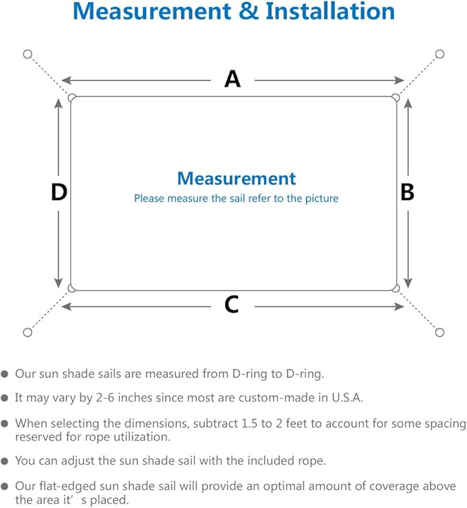 Eden's Decor Straight Flat-Edged Sun Shade Sail Rectangular 12' x 15' Wheat UV-Blocking Outdoor Canopy Fabric Cloth Awning for Pergola Patio Garden Backyard Custom Size
