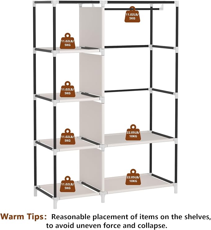 Calmootey Portable Closet Organizer, Space-Saving Storage System for Home