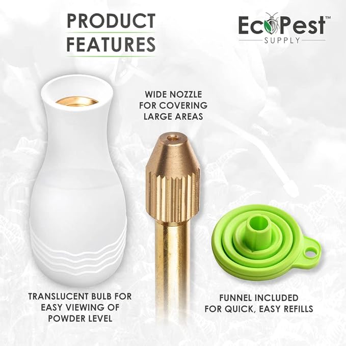 Powder Duster | Extra Large Bulb Duster, Sprayer, and Applicator for Powder and Dust | Perfect for Organic Gardening and Pest Control Treatment for Bed Bugs, Roaches, Ants, Fleas, Ticks, and More