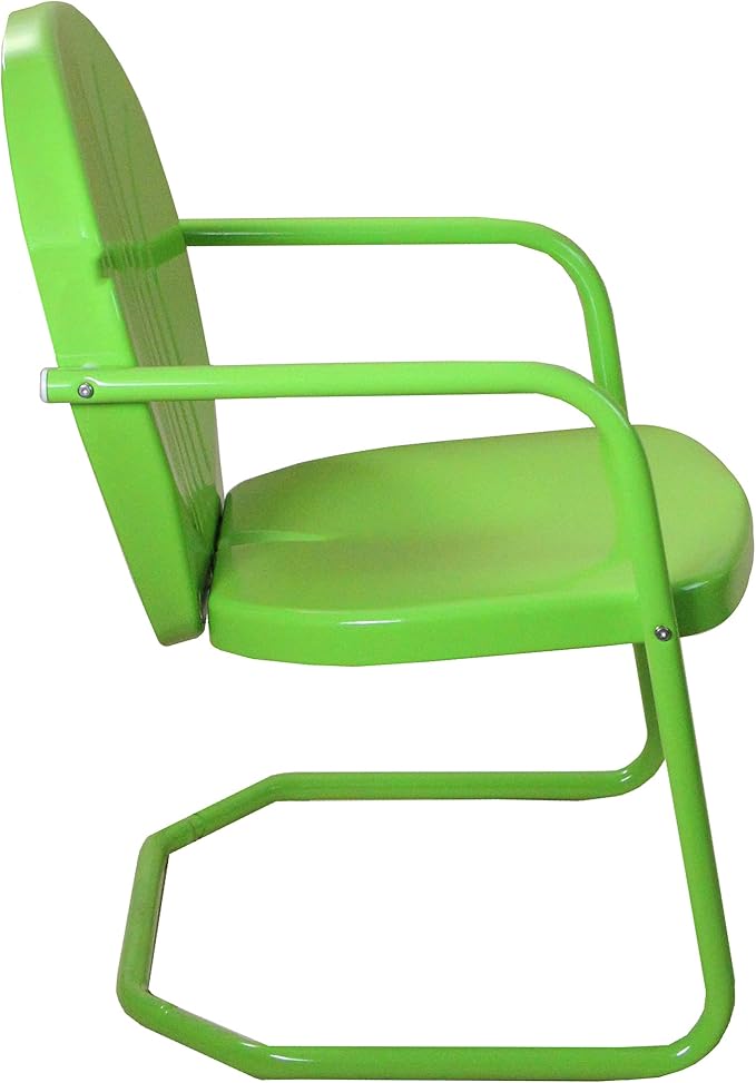 Northlight 34-Inch Outdoor Retro Tulip Steel Armchair, Lime Green