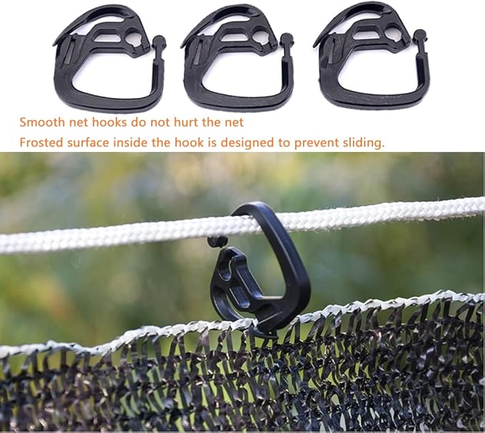 50 Pack Shade Cloth Clips Plastic Lock Grip Hooks Hanging Clamps Buckle for Sun Shade Cloth Net Anti Bird Netting Garden Greenhouse Shade Cloth Cover Mesh Tarp Outdoor Sun Shades