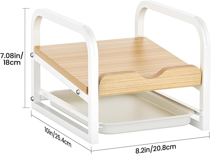 Laundry Detergent Holder Liquid Laundry Detergent Riser and Stand with Drip Tray for Laundry Room Organization (Tilted-White)