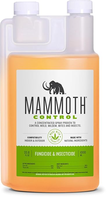 Mammoth Control - Concentrated Miticide, Fungicide and Insecticide - Made with Thyme Oil (1000 ml)