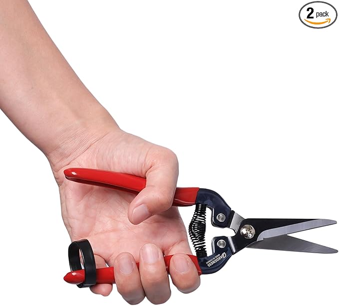 Gardeness Gardening Scissor 2 PCS SK5 high Carbon Steel Straight Florist Scissors, Pruning Snip, Multi-Tasking Garden Precision Herb Snips Flower Clippers Bonsai Trimmers Hydroponic Herbs