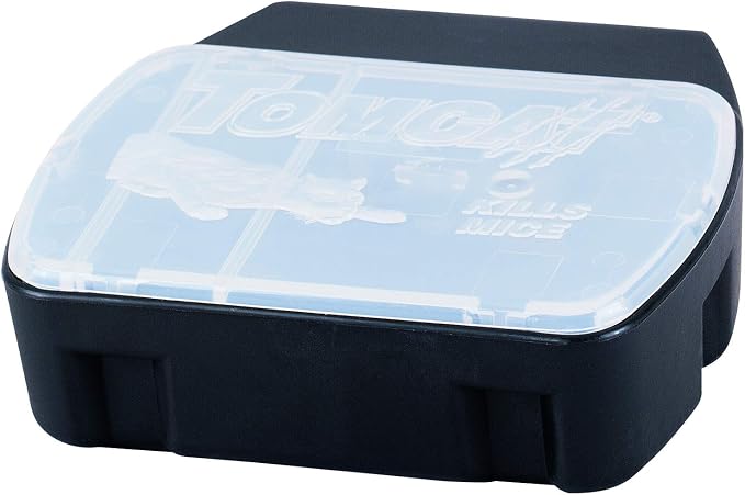 Tomcat Mouse Killer Child Resistant, Refillable Station with Clear Lid for Easy Monitoring, 1 Bait Station and 4 Refills (Pack of 6)