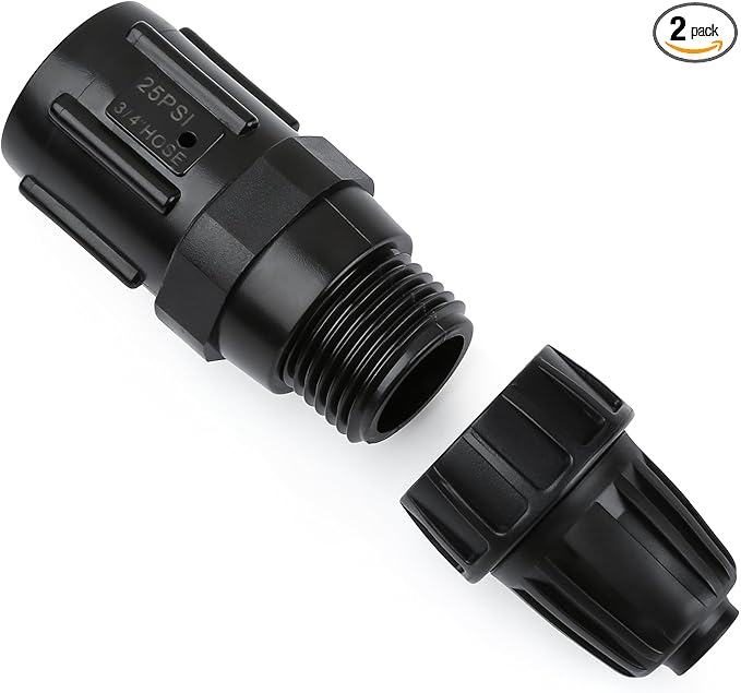 1 Pcs 25 PSI Pressure Regulator 3/4" FHT × 3/4" MHT Pressure Reducer Low Flow Valve,1 Pcs 3/4" to 1/2" Drip Irrigation Faucet Hose Adapter for Drip Irrigation System