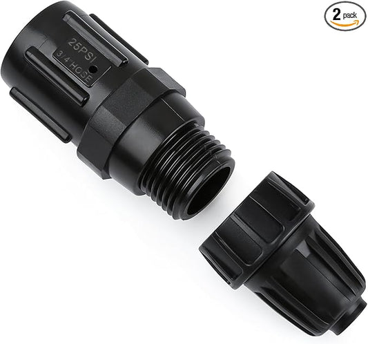 1 Pcs 25 PSI Pressure Regulator 3/4" FHT × 3/4" MHT Pressure Reducer Low Flow Valve,1 Pcs 3/4" to 1/2" Drip Irrigation Faucet Hose Adapter for Drip Irrigation System