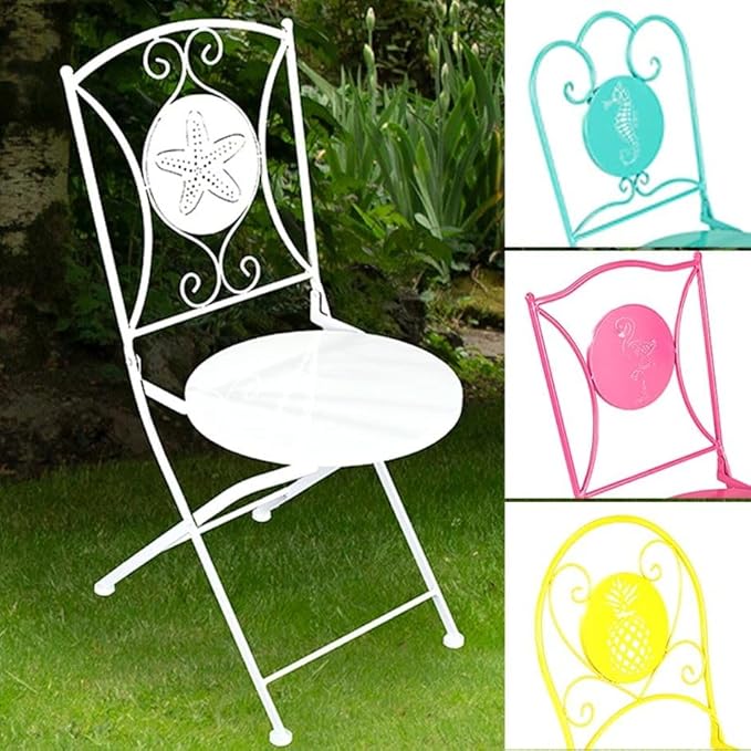 The Lakeside Collection Foldable Metal Icon Tables or Chairs - Pineapple Chair
