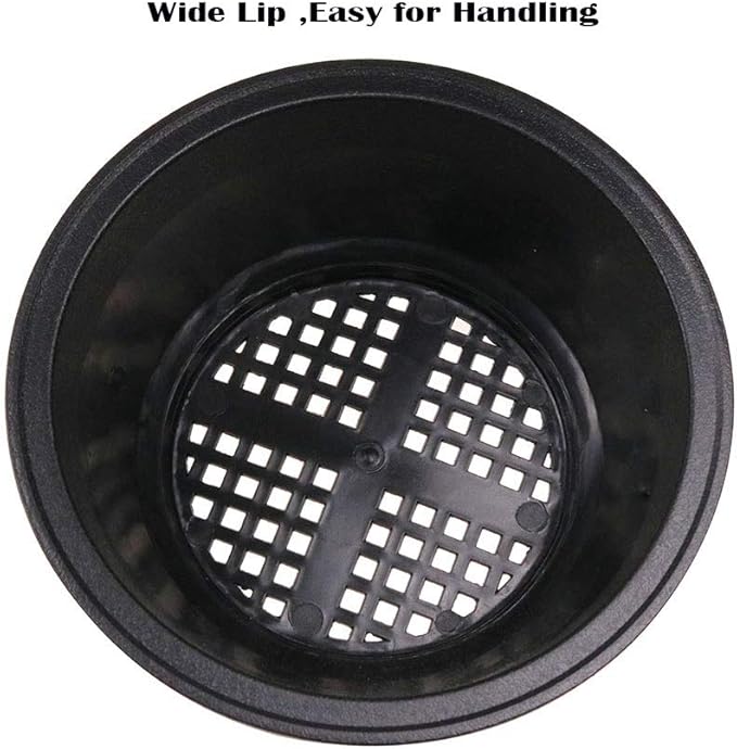 MUZHI 12 Pack Matte Finish Black Round Bonsai Bowl Planter Pot with Drainage, Plastic Garden Low Planter Pots 7.8"
