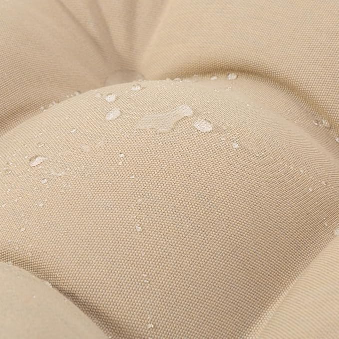 QILLOWAY Outdoor Chair Cushion for Patio Furniture, Waterproof Patio Cushions Set of 2 with Ties, Fade Resistant Replacement Pads for Outdoor Rocking Chairs,Beige,Sand,Camel