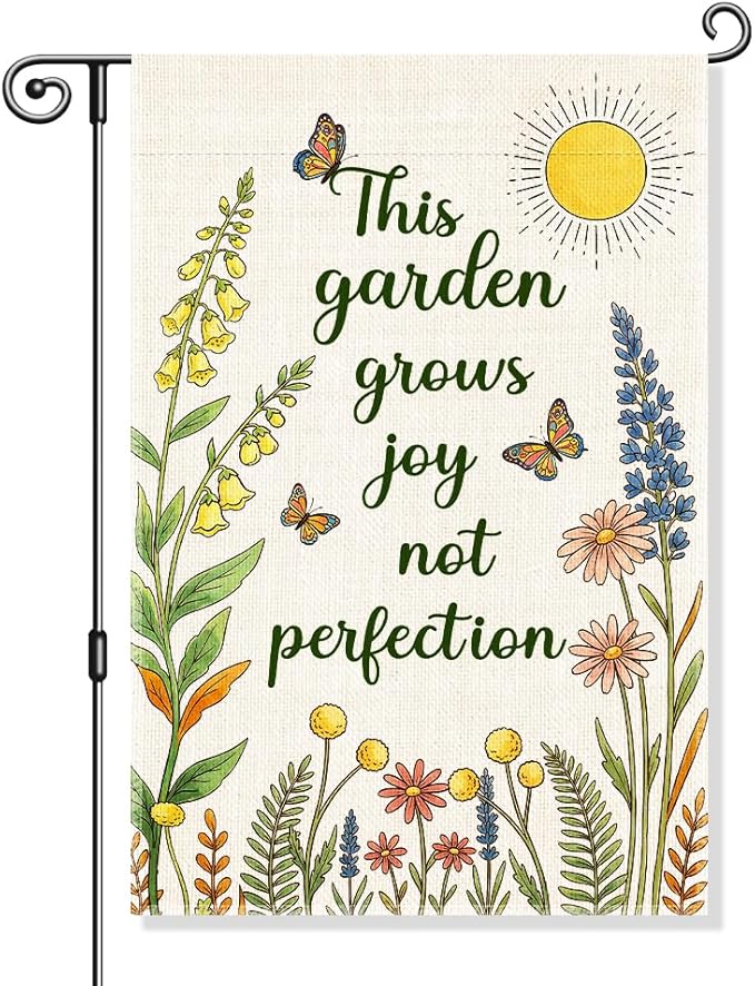 Garden Flag, Funny Welcome Yard Flag for Outside, Religious Garden Gifts, Christian Yard Sign Home Décor, Christian Bible Musical Notes Flag (Beige2)
