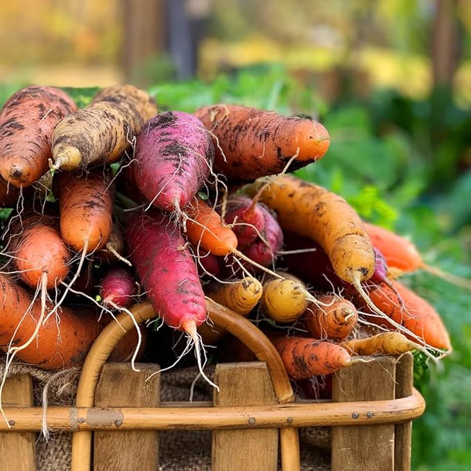 1500+ Rainbow Carrot Seeds for Fall Planting,Organic Heirloom Carrots Seeds Easy to Grow-Root Vegetable Seed for Fresh Eating & Juicing,in Gardens & Containers