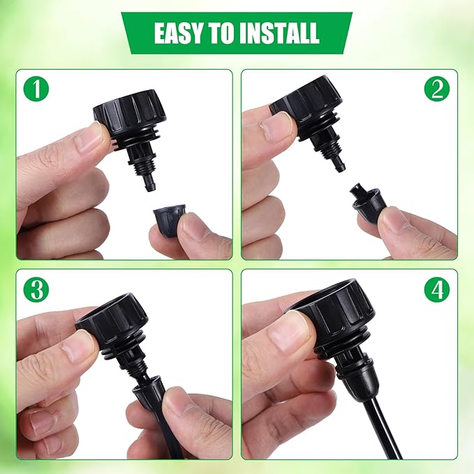 3/4'' to1/4'' Irrigation Hose Adapter, Drip Line to Faucet 3/4"Faucet Adapter to1/4" Irrigation tubing Drip Irrigation Hose Adapters, Garden Hose to 1/4 Tubing Adapter for Irrigation System