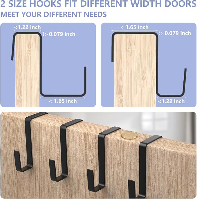 1 Pack 8 Shelves Over The Door Shoe Organizer, 68" Exlarge Deep Pockets | Hanging Shoe Organizer, Shoe Rack for Closet, Shoe Holder for Boots, Sneakers, Heels, Over Door Organizer in Home, RV, Black