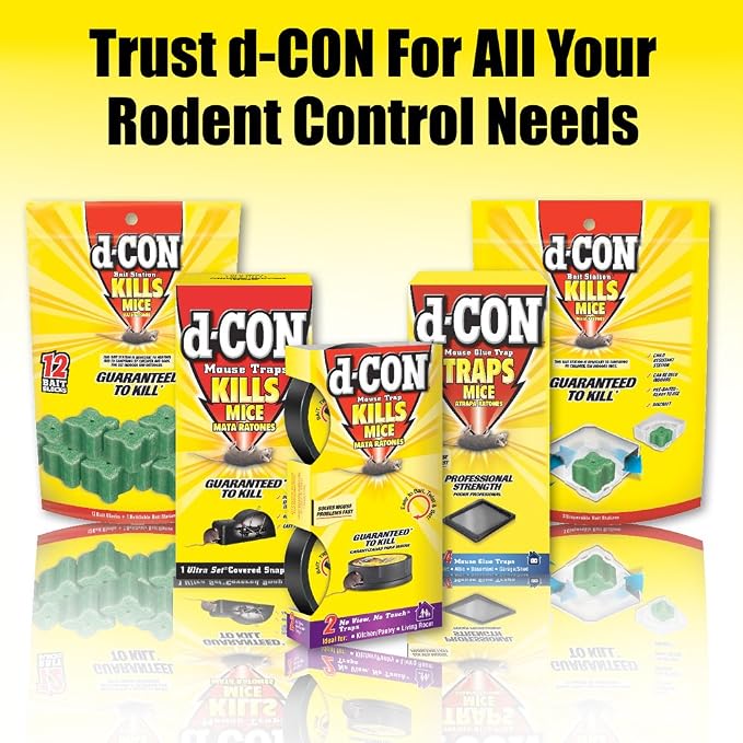 d-CON Disposable Corner Fit Mouse Poison Bait Station, 3 Bait Stations, Packaging May Vary