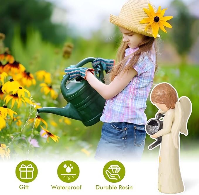 Gardening Gifts for Women, Gift for Gardeners Woman, Garden Angel Gifts for Mom, Sisters, Friends, New Home Gift Ideas, Unique Sculpted Hand-Painted Figurine