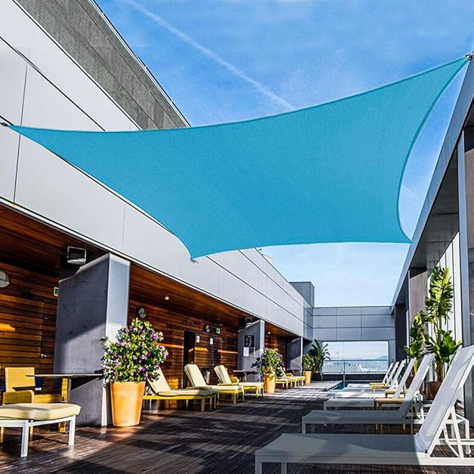 Shade&Beyond Custom 19'x30' Sun Shade Sail Canopy Rectangle UV Block Breathable Curved Sunshade for Backyard Yard Deck Outdoor Facility and Activities, Turquoise Mix (We Make Custom Size)