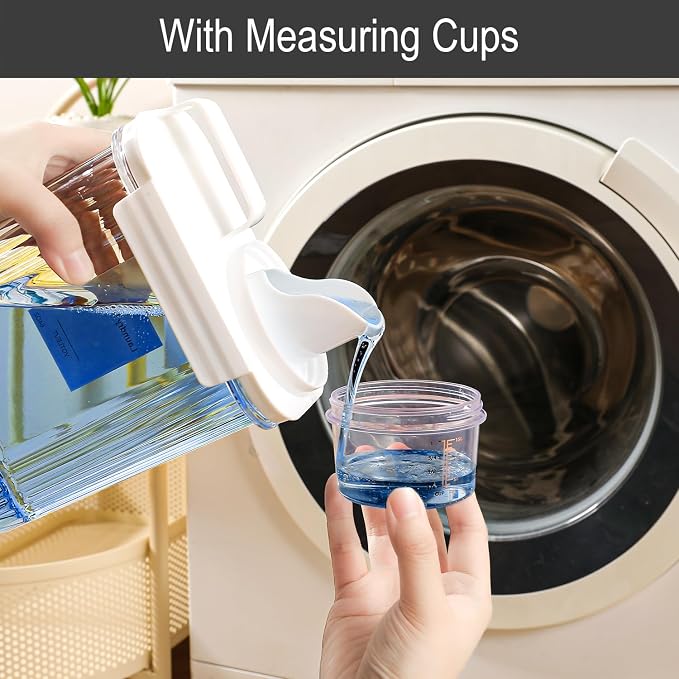 64 OZ Laundry Detergent Dispenser, Liquid Laundry Soap Dispenser, Fabric Softener Dispenser, Scent Booster/Laundry Powder Holder & Container, Laundry Room Organization and Storage, 2PACK
