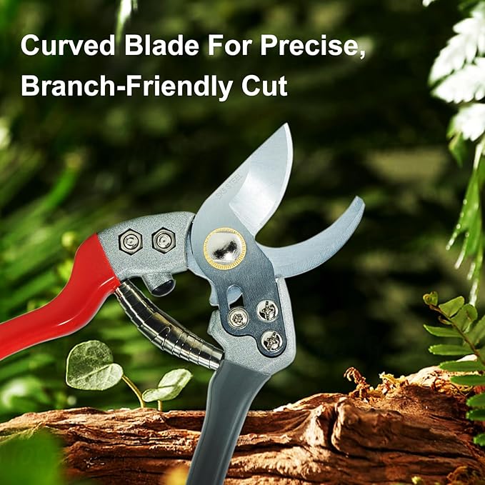 Pro Bypass Pruning Shears, Heavy Duty Garden Scissors Ultra Sharp Steel Blades for Branch Trimming, Plant Scissors Secateurs with Ergonomic Handle, Easy to Use