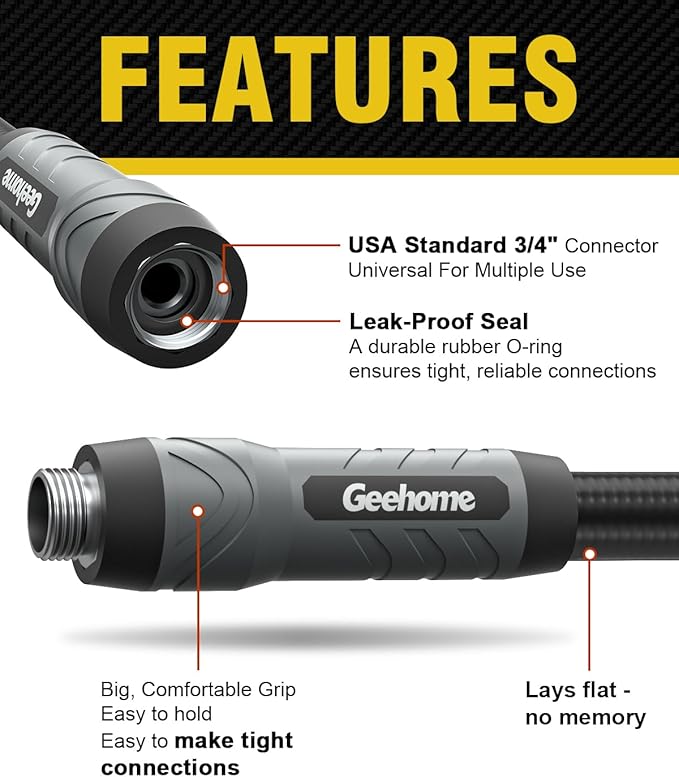 100ft Polyurethane Garden Hose, 5/8 in Lightweight Flexible Water Hose with Swivel Fittings, All-Weather, No-Kink Memory, Commercial Duty, Perfect for Home and Commercial Applications