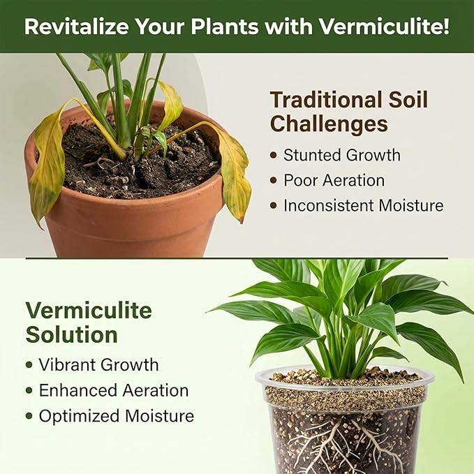 Sukh Vermiculite - Organic Vermiculite for Plants Fine Horticultural Vermiculite Soil Amendments Vermiculite Bulk Soil Additive Perfect for Potted Plants and Garden Professional (3-6MM, 2.9, Pounds)