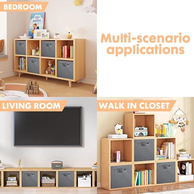 ShellKingdom Storage Bins, Foldable Fabric Storage Cubes And Cloth Storage