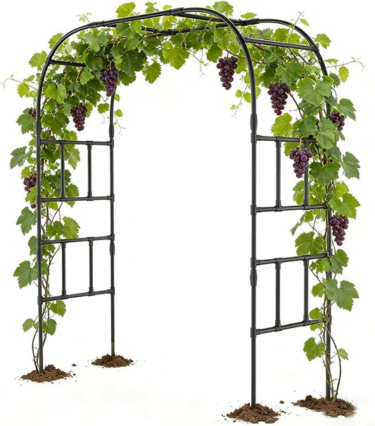 Tall Garden Arch Trellis for Climbing Plants, 87in Tall Metal Plant Support Trellis Archway for Climbing Plant Vegetables Cucumber, Outdoor Yard Lawn Garden Arch Tunnel Trellis