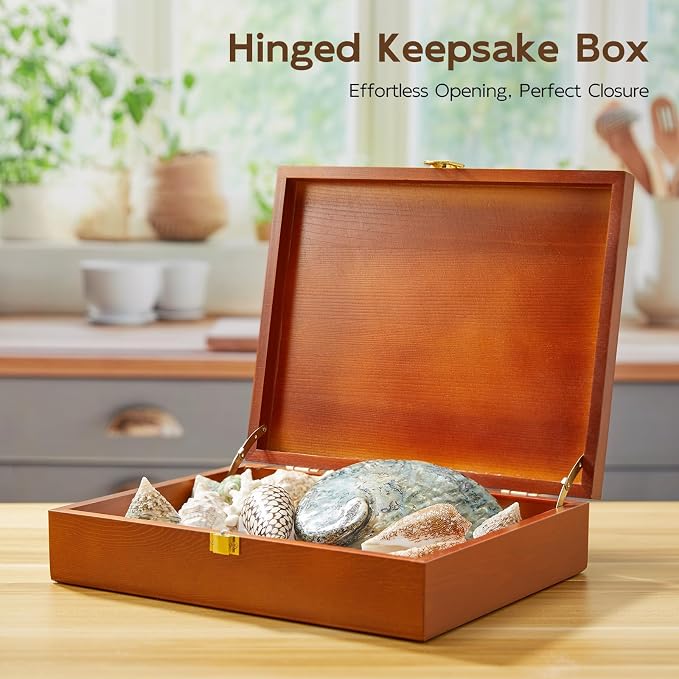 Wood Keepsake Box, Large Decorative Box, Memories Box with Lids, Wedding Keepsake Box, Jewelry Box, Prayer box, Wooden Gift Box,Red Brown