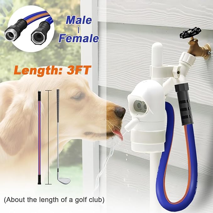 garden leader hose 3 ft x 5/8", Male to Female Fittings, Hose Reel Leader Hose, short water hose with Swivel Handle