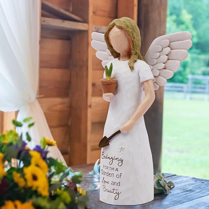 Gardening Gifts for Women, Gift for Gardeners Woman, Garden Gifts Women, Unique Gardening Gift, Garden Angel, Sculpted Hand-Painted Angel Figurine