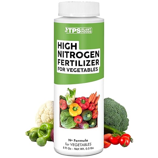 High Nitrogen Fertilizer for Vegetables – Liquid Plant Food for Vigorous Leafy Growth, Strong Stems & Higher Garden Productivity, 8 oz