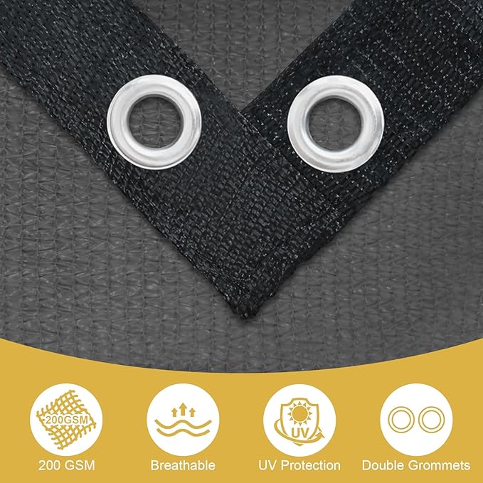 Shade&Beyond 90% Sun Shade Cloth with Grommets, 4' X 6' Pergola Shade Cover Canopy, Mesh Tarp Sun Screens for Patio, Outdoor, Garden, Backyard, Dark Gray