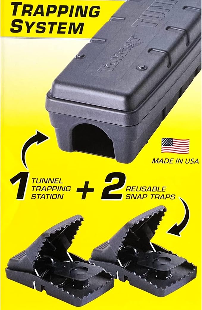 Tunnel Trapping System - Full CASE Bait Station and Trap Station Includes 8 Individual Reusable Snap Traps | 4 Individual Tunnels in Set | Made in USA