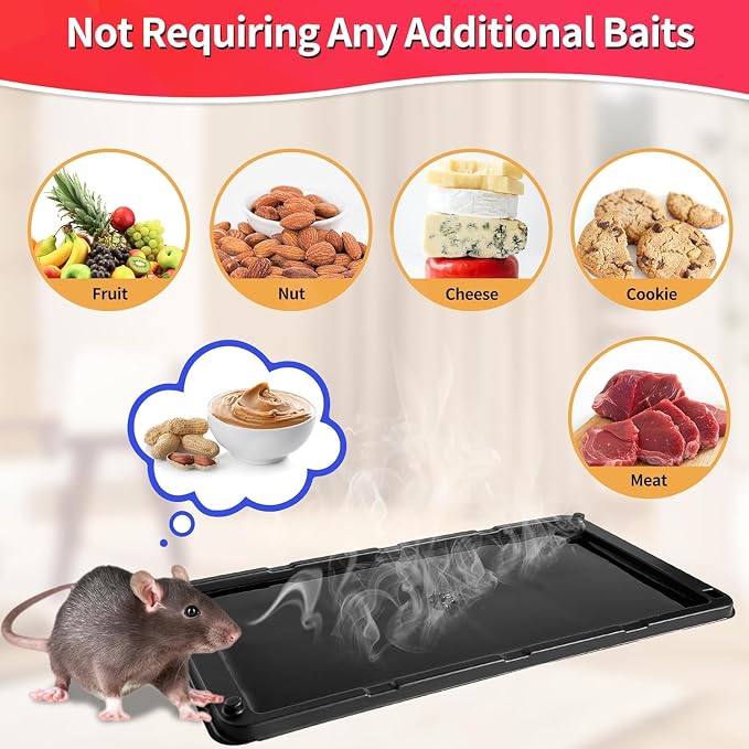 LULUCATCH Mouse Traps, 400 Pack Large Glue Traps Mouse Traps Indoor for Home, Pre-Baited Non-Toxic Bulk Glue Boards for Mice, Snakes, Rat, Lizard, Cockroach & Spiders, Pet Safe, Easy to Use