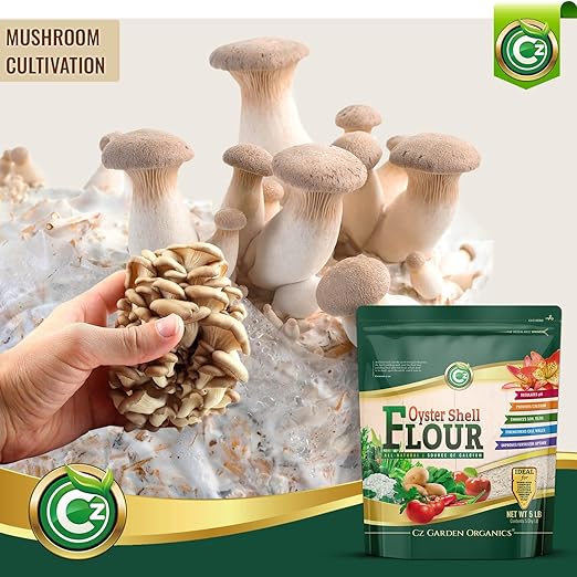 Oyster Shell Flour 5LB – Made in USA - OMRI Listed - Soil Amendment Fertilizer for Plants & Flower Gardens. High Calcium Supplement for Chickens, Reptiles, Worm Compost Bins, Mushroom Cultivation.