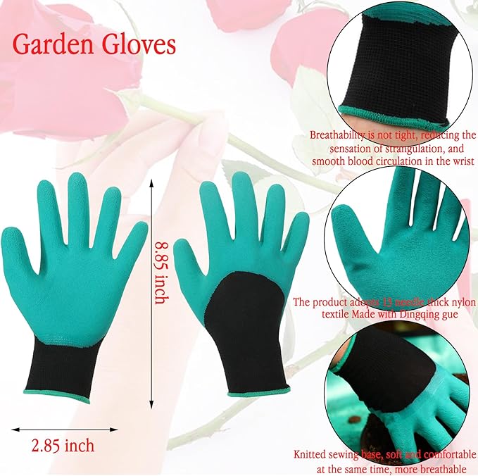 7PCS Rose Thorn Stripper Tool Floral Thorn Remover Tool Garden Leaf Pruning Shears Kit with Scissors, Glove for Floral Making Supplies