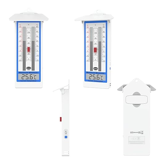 Digital Greenhouse Thermometer - Max Min Thermometer for Greenhouse or Garden, Maximum and Minimum Temperatures, Indoor Outdoor Accessory