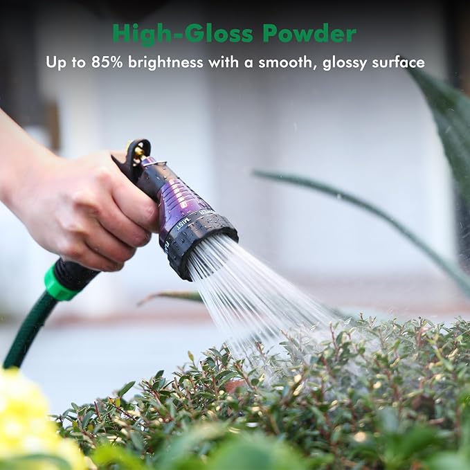 RESTMO Garden Hose Spray Nozzle, Water Hose Nozzle Heavy Duty, High Pressure Hand Sprayer with 6 Adjustable Watering Patterns, Slip Resistant for Watering Plants, Car Washing & Pet Showering, Purple
