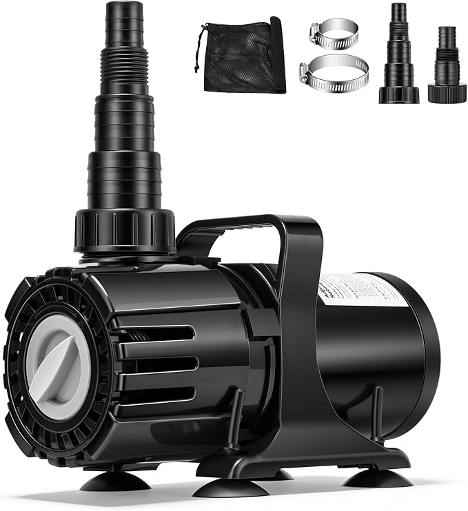 VIVOHOME 150W Adjustable Flow Submersible Water Pump, 900-2400GPH Stepless Flow Control, 18ft Max Lift, 180° Seamless Adjustable Nozzle and Barrier Pump Bag for Pond, Aquarium, Fountain, Waterfall