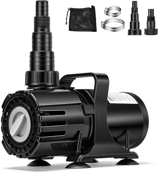 VIVOHOME 150W Adjustable Flow Submersible Water Pump, 900-2400GPH Stepless Flow Control, 18ft Max Lift, 180° Seamless Adjustable Nozzle and Barrier Pump Bag for Pond, Aquarium, Fountain, Waterfall