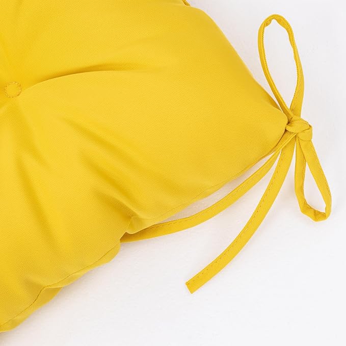 QILLOWAY Outdoor Chair Cushion for Patio Furniture, Waterproof Patio Cushions with Ties, Fade Resistant Replacement Pads for Outdoor Rocking Chairs,Yellow