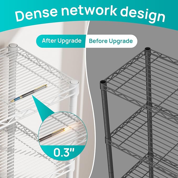SINGAYE Metal Shelves Wire Shelving Storage Standing Adjustable Shelf Unit