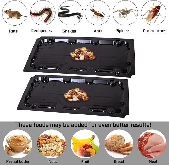 8 Pack Glue Sticky Mouse Trap Rat Traps Indoor for Home, Rats, Snake | Peanut Taste Pheromone, Large Size 10“*5"