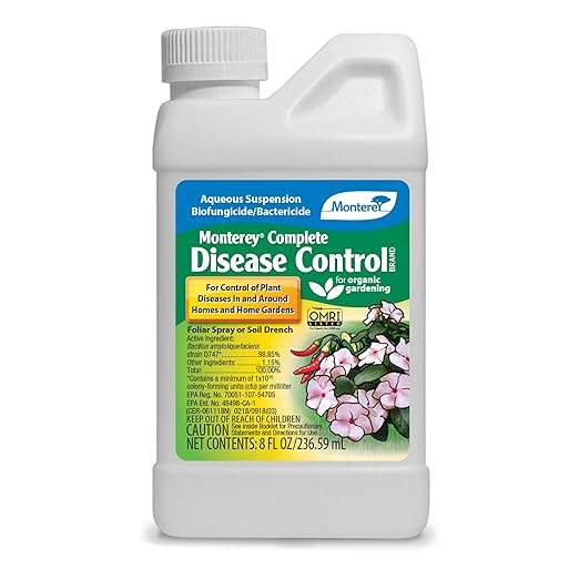 Monterey Complete Disease Control for Downy Mildew, Powdery Mildew, Pythium, Early and Late Blight, Organic Gardening OMRI Listed - 8oz
