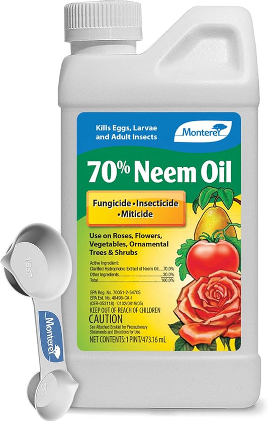 Monterey 70% Neem Oil Fungicide/Insecticide/Miticide, 16 Fl Oz
