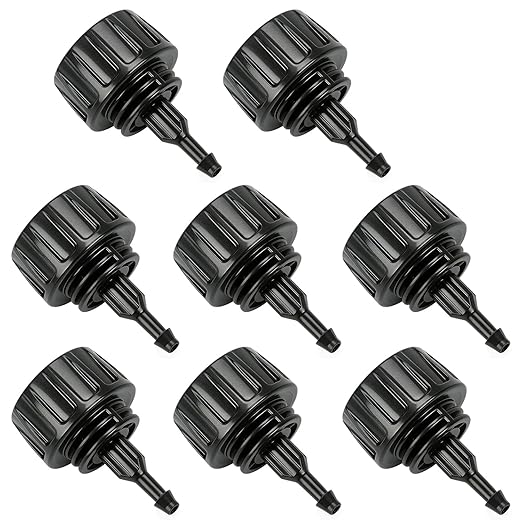 RedChili 8 Pcs 3/4" Garden Hose to 1/4" Drip Tubing Adapters, 3/4 Inch FHT to 1/4 Inch Irrigation Hose Fittings 1/4" Water Line to Female Faucet Adapter for Drip Irrigation Tube Connection