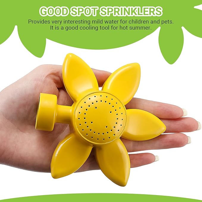 Honoson 3 Pieces Spot Garden Sprinkler Flower Design for Small Yard 360 Degree Metal Plant Watering Sprinkler Head for Kids Outdoor Playing